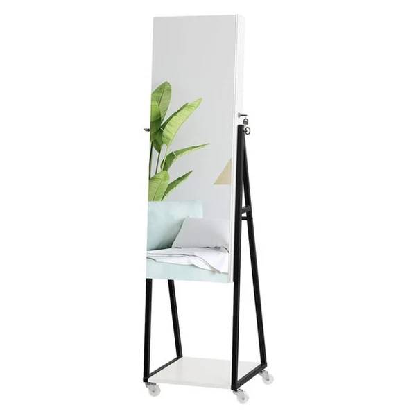 Jewelry Armoire on Casters in Pure White