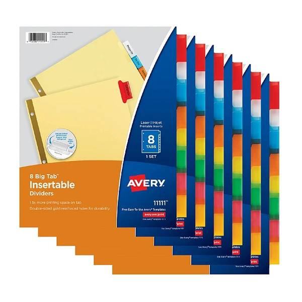 Avery 8-Tab Binder Dividers
