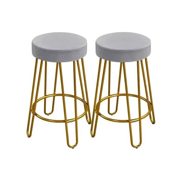 2-Pack 26.5-Inch Upholstered Velvet Bar Stools for Kitchen (3 Colors)