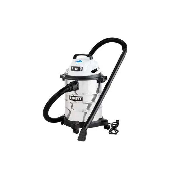 HART 6 Gallon 5 Peak HP Stainless Steel Wet/Dry Vacuum
