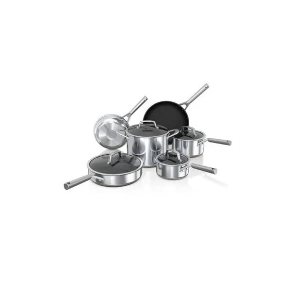 Ninja Foodi NeverStick Stainless 10-Piece Cookware Set w/Glass Lids