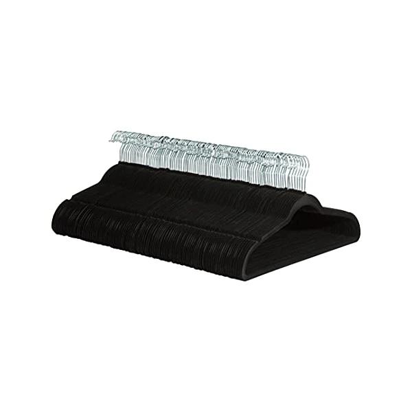 Amazon Basics Slim, Velvet, Non-Slip Suit Clothes Hangers (Pack of 100)
