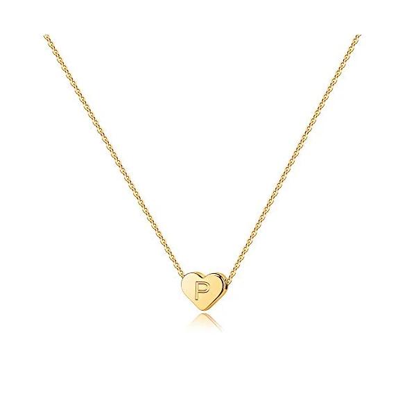 Heart Initial Necklaces 14K Gold Filled