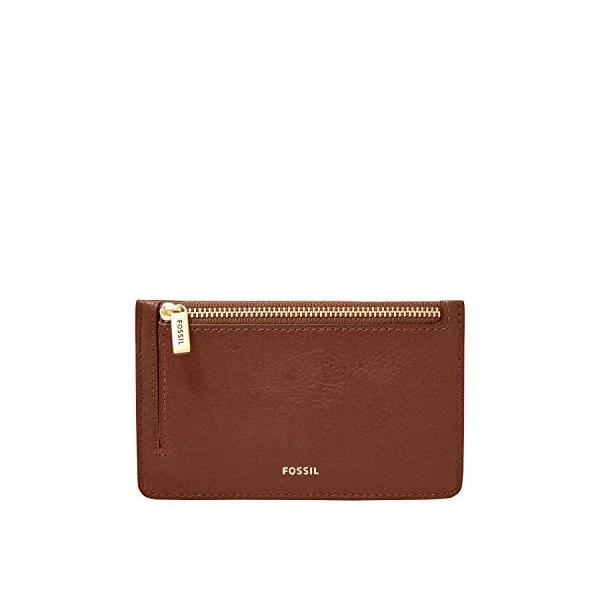 Fossil Women’s Logan Leather Zip Card Case Wallet With Keychain