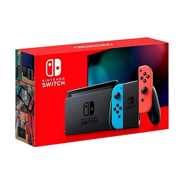 Nintendo Switch with Neon Blue and Neon Red Joy‑Con
