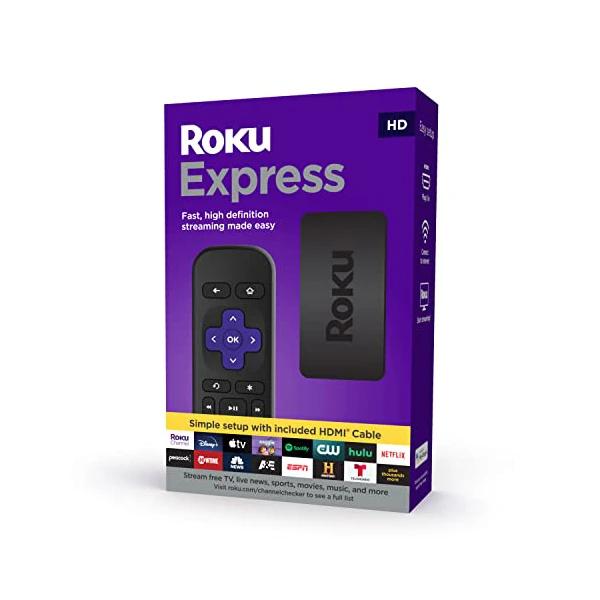 Roku Express HD Streaming Media Player with High Speed HDMI Cable and Simple Remote