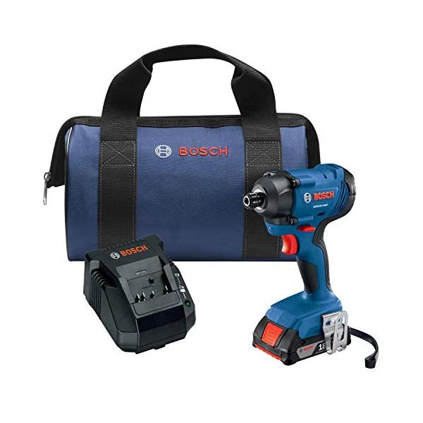 BOSCH 18V 1/4 In. Hex Impact Driver Kit with 2.0Ah Battery