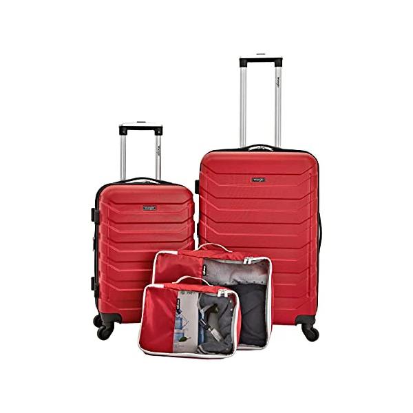 Wrangler 4 Piece Luggage and Packing Cubes Set (2 Colors)