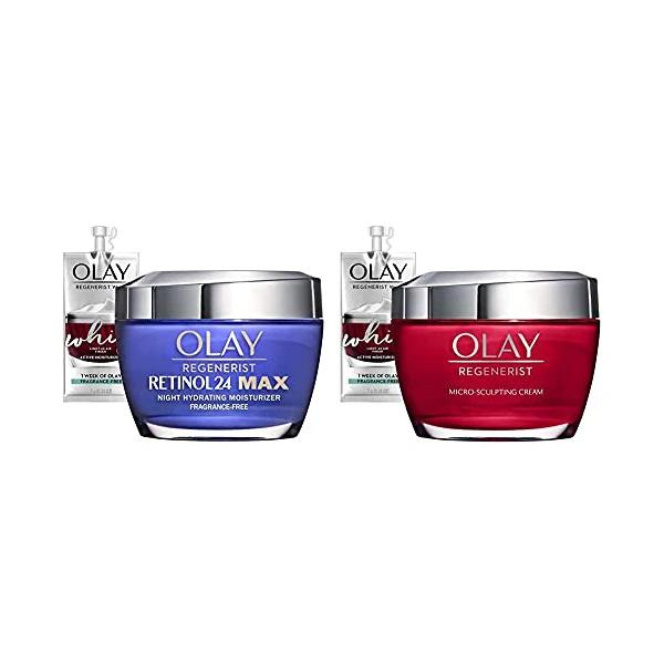 Set Of 2 Olay Regenerist Retinol 24 Max Moisturizer And Night Face Cream