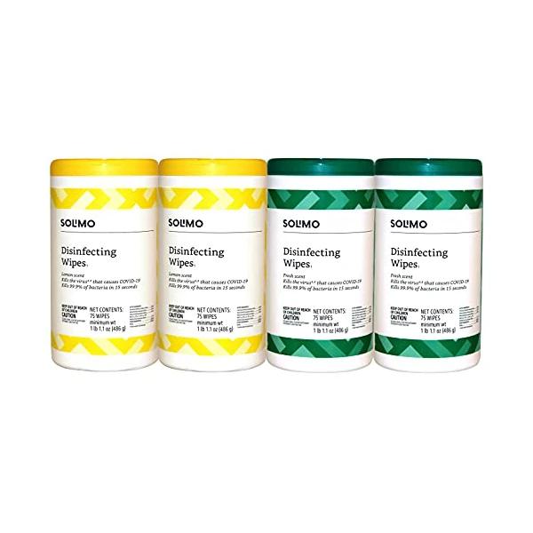 300 Solimo Amazon Brand Disinfecting Wipes