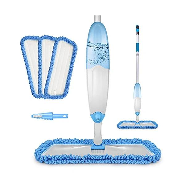 Microfiber Spray Mop With 3 Reusable Mop Pads