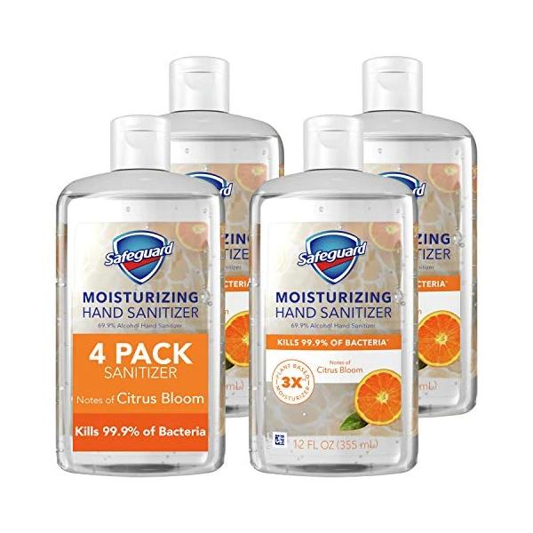 4 Big Bottles of Safeguard Moisturizing Hand Sanitizer with Alcohol