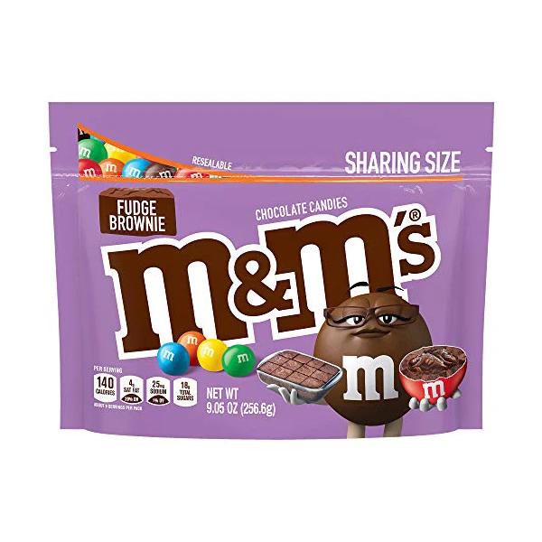 8 Packs of M&M'S Fudge Brownie Sharing Size Chocolate Candy, 9.05 oz.