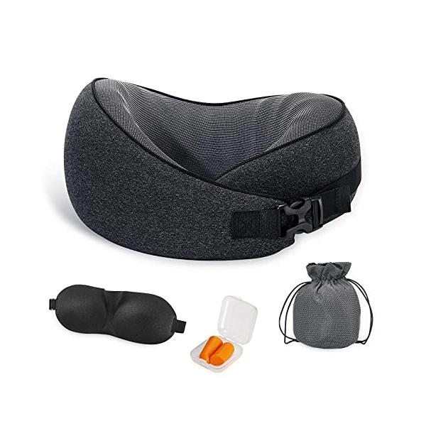 Travel Pillow with Ear Plugs & Sleep Eye Mask