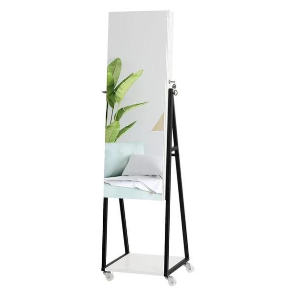 Jewelry Armoire on Casters in Pure White