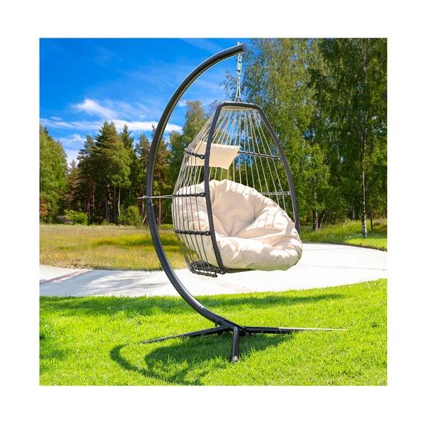 Hanging Egg Chair with Cushion and Stand