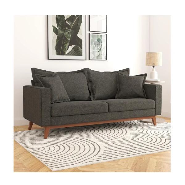 DHP Miriam Pillowback Wood Base Sofa