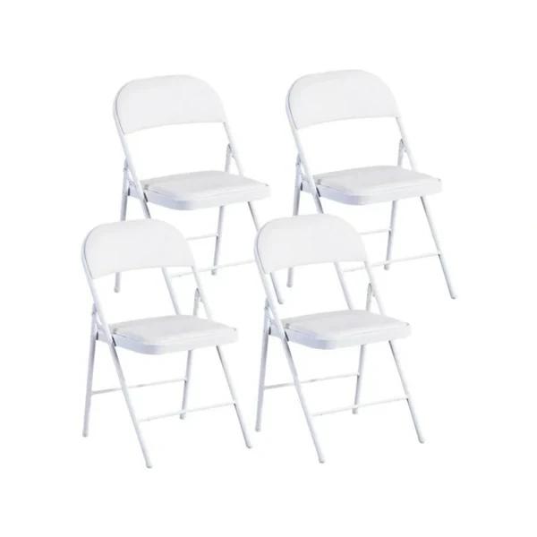 4-Pack SUGIFT Premium Vinyl Padded Metal Folding Chair