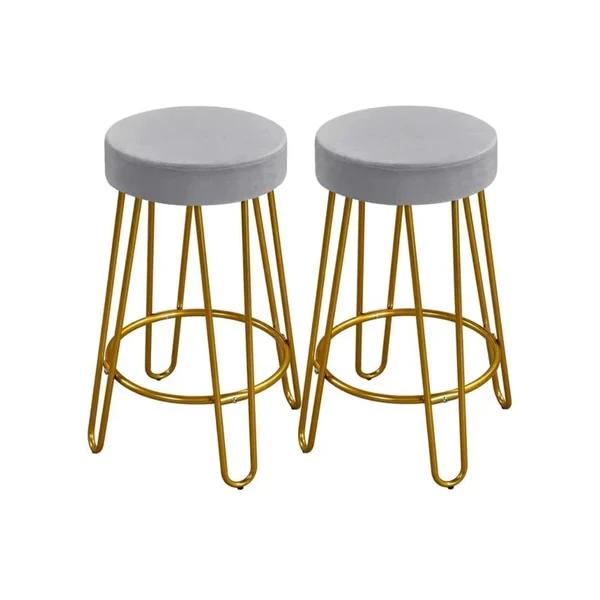 2-Pack 26.5-Inch Upholstered Velvet Bar Stools for Kitchen (3 Colors)
