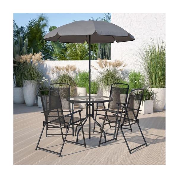 6 Piece Patio Garden Set with Umbrella And Table