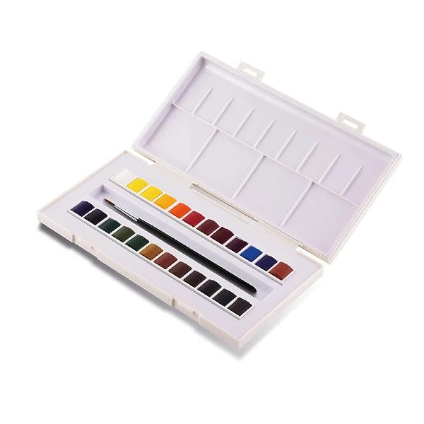 La Petite Aquarelle Watercolor Sets, 24-Color Half Pan Set