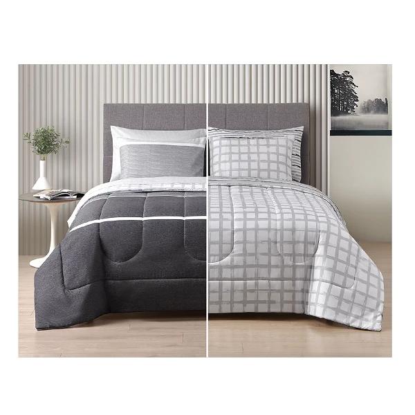 Alfie Gray 7-Piece Mix & Match Reversible Bedding