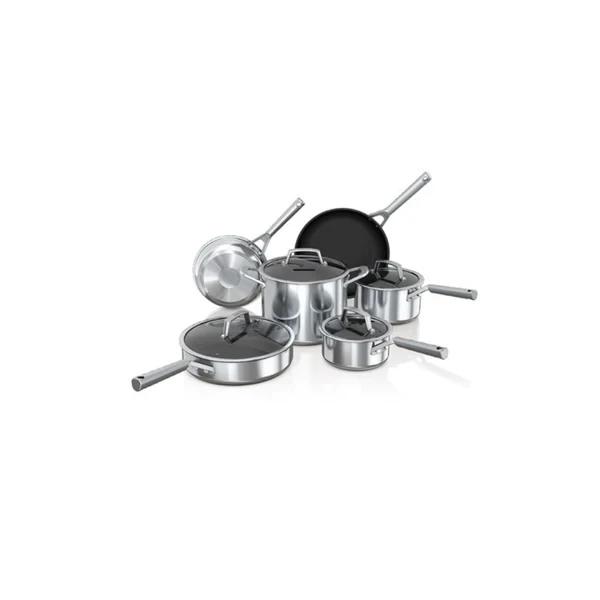 Ninja Foodi NeverStick Stainless 10-Piece Cookware Set w/Glass Lids