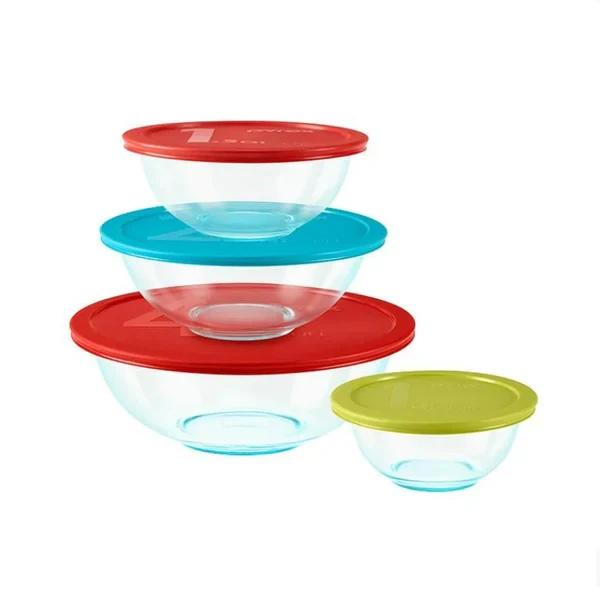 8 Piece Pyrex Glass Mixing Bowls
