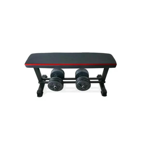 CAP Flat Weight Bench & 50 lb Adjustable Vinyl Dumbbell Set Combo