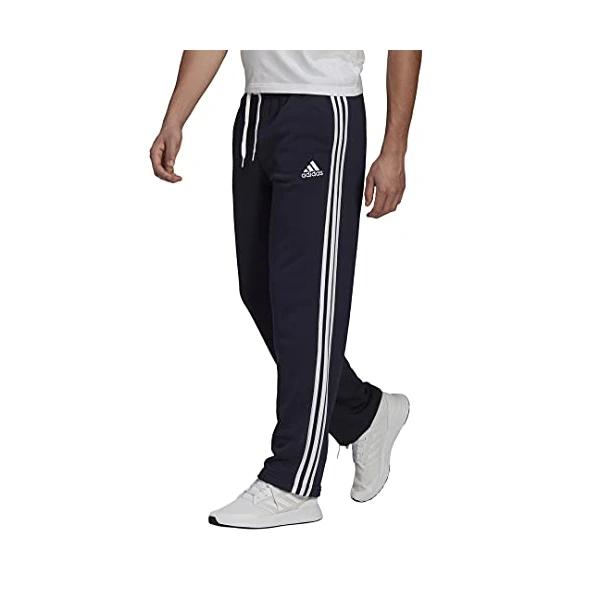 adidas Men’s Essentials Fleece Open Hem 3-Stripes Pants
