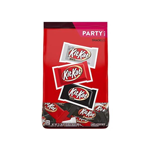 KIT KAT Milk Chocolate, Dark Chocolate and White Creme Assorted Snack Size Candy Bars, 31.36oz