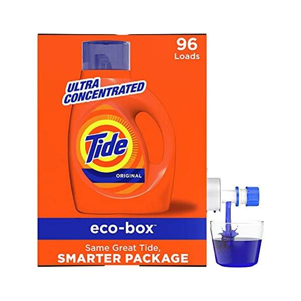 96 Loads Tide Liquid Laundry Detergent Soap Eco-Box