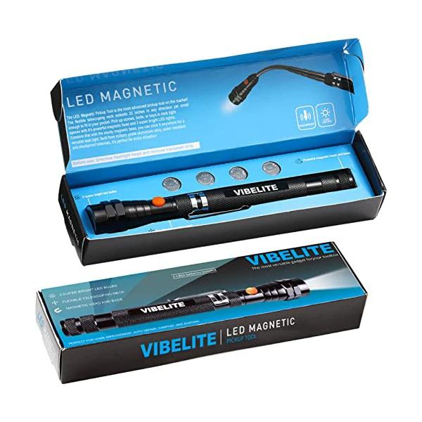 Vibelite 3-LED Telescoping Magnetic Pickup Tool w/ Flexible Head