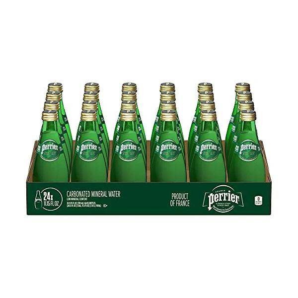 24 Glass Bottles of Perrier Carbonated Mineral Water