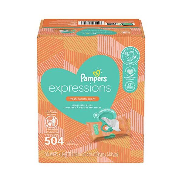 Pampers Expressions Baby Diaper Wipes 9X Pop-Top Packs, 504 Count