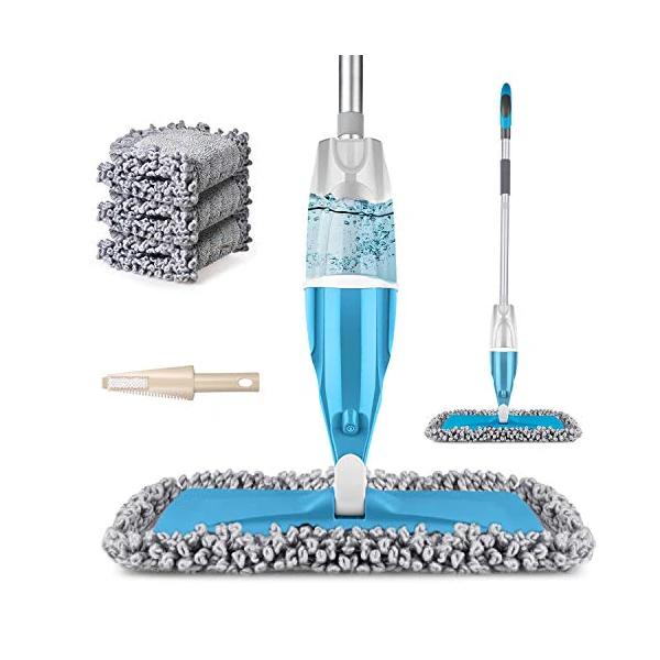Spray Floor Mop with 3 Washable Mop Heads