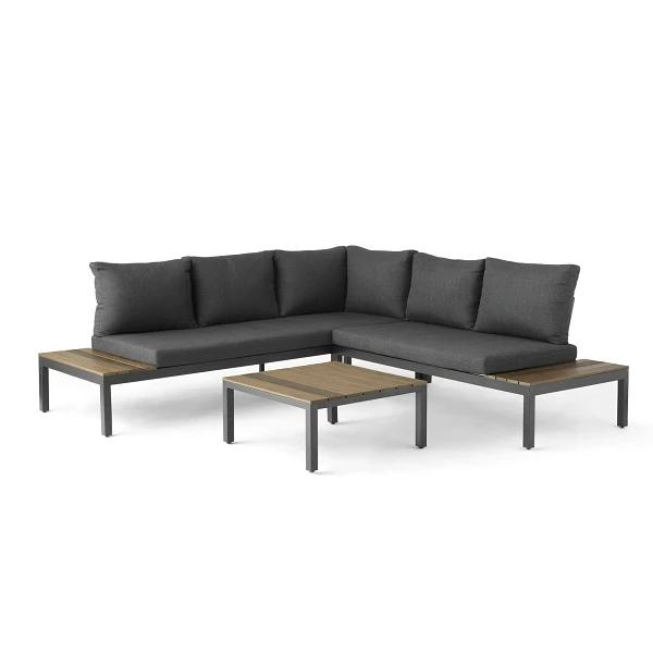 Better Homes & Gardens Bryde Sectional Sofa and Loveseat Low Seating Patio Set, 3 Pieces