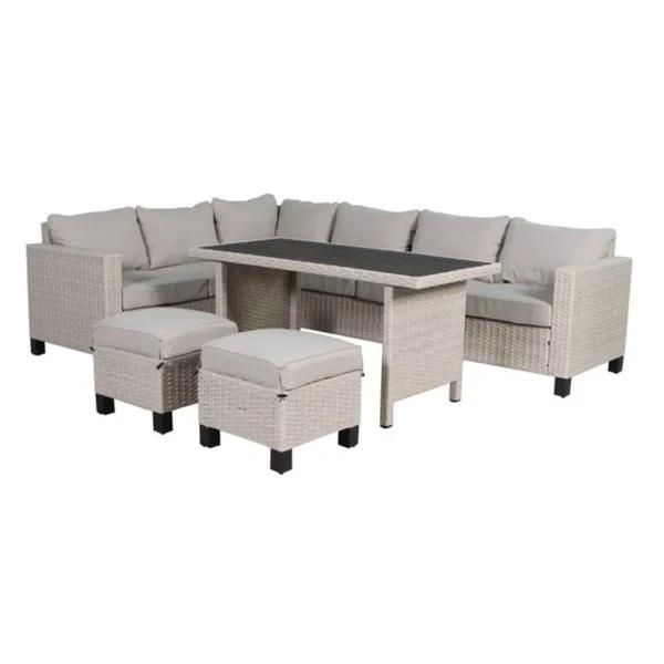 5-Piece Outdoor Furniture Wicker Sectional Dining Set