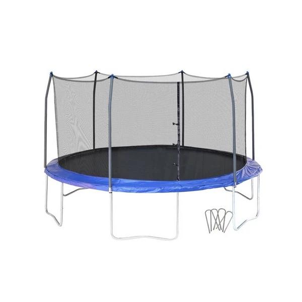 16ft Round Trampoline with Enclosure and Wind Stakes