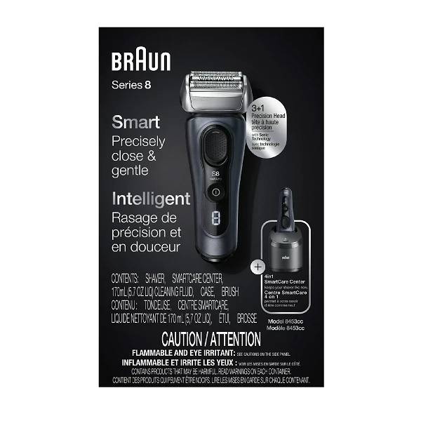 Braun Series 8 8453cc Electric Shaver for Men, 3+1 Head with Precision Trimmer