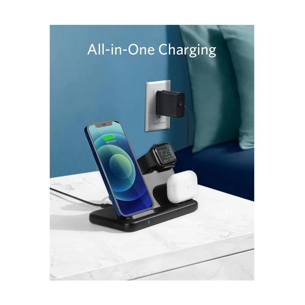 Anker 4-in-1 Wireless Charging Station (60W Adapter Included)