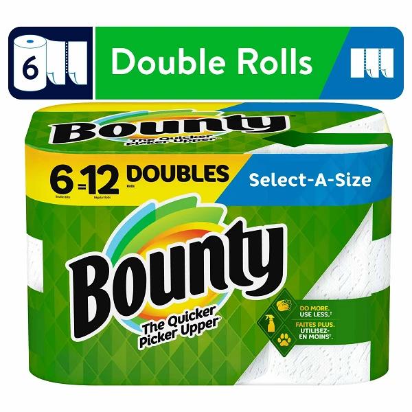 Bounty Select-A-Size Paper Towels, Double Rolls, 6 Count