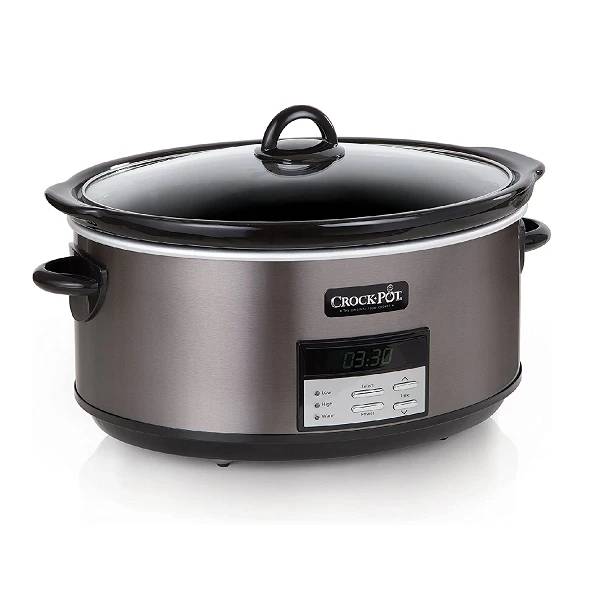 Crockpot 8 Quart Slow Cooker with Auto Warm Setting and Cookbook