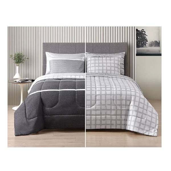 Alfie Gray 7-Piece Mix & Match Reversible Bedding