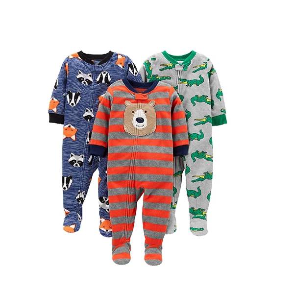 Simple Joys by Carter's Fleece Footed Pajamas, Pack of 3